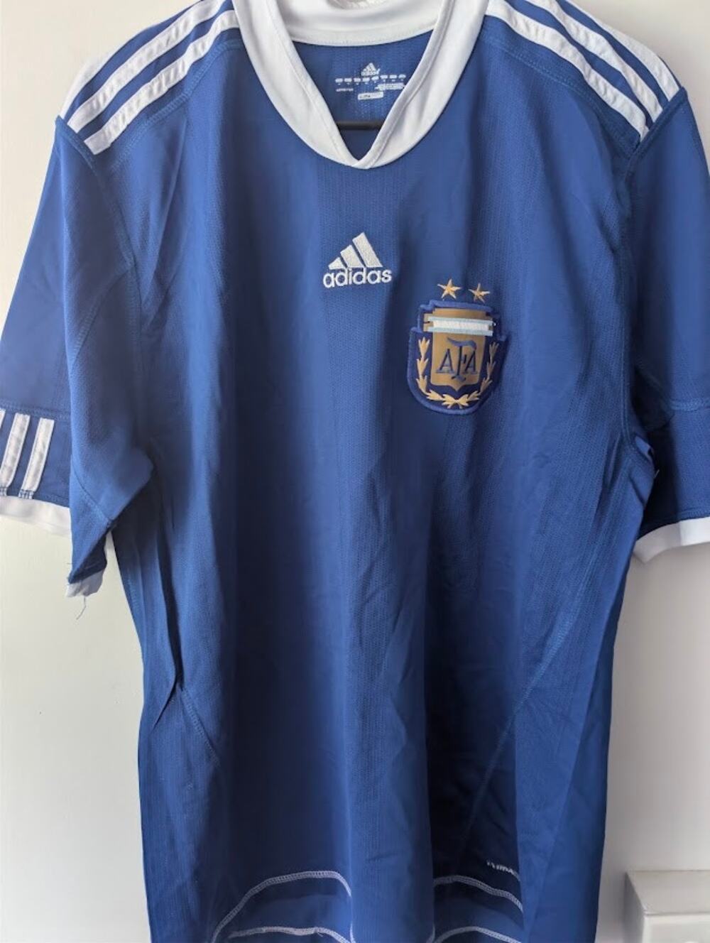 2010 Argentina Away Jersey Men's XL Adidas Vintage Blue World Cup Messi